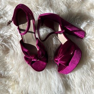 Fushia platform heels